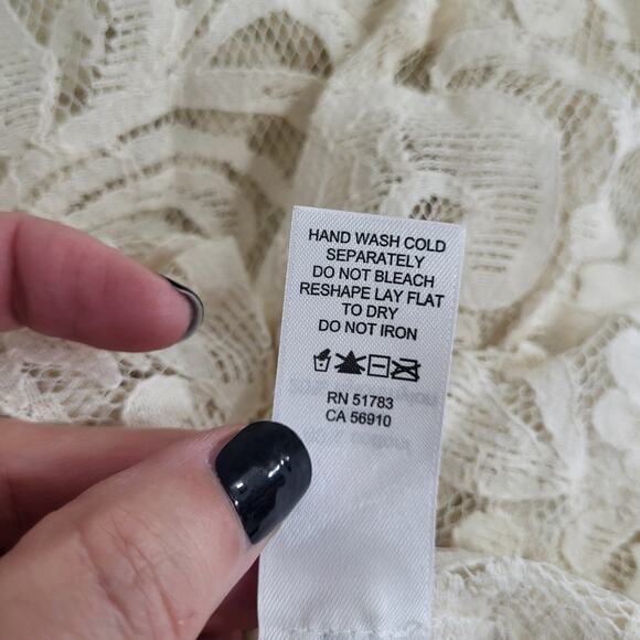 Maurices Lace Cardigan Womens Size Small Cream Floral Sheer Cottage Fairy Boho - Picture 7 of 12